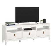 Mobile porta TV Astana, Credenza da soggiorno, Armadio basso per TV, Base parete attrezzata, 151x38 h54 cm, Bianco