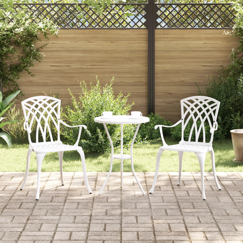 Sedie da giardino  2 pz in alluminio bianco