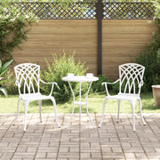 Sedie da giardino  2 pz in alluminio bianco
