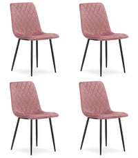 Sedia VALORA TURIN - Velluto rosa con gambe nere x 4