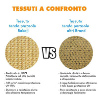 Tenda da Sole Telo Parasole 280x295 in HDPE con Anelli per Balcone Veranda Beige
