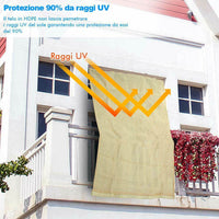 Tenda da Sole Telo Parasole 280x295 in HDPE con Anelli per Balcone Veranda Beige