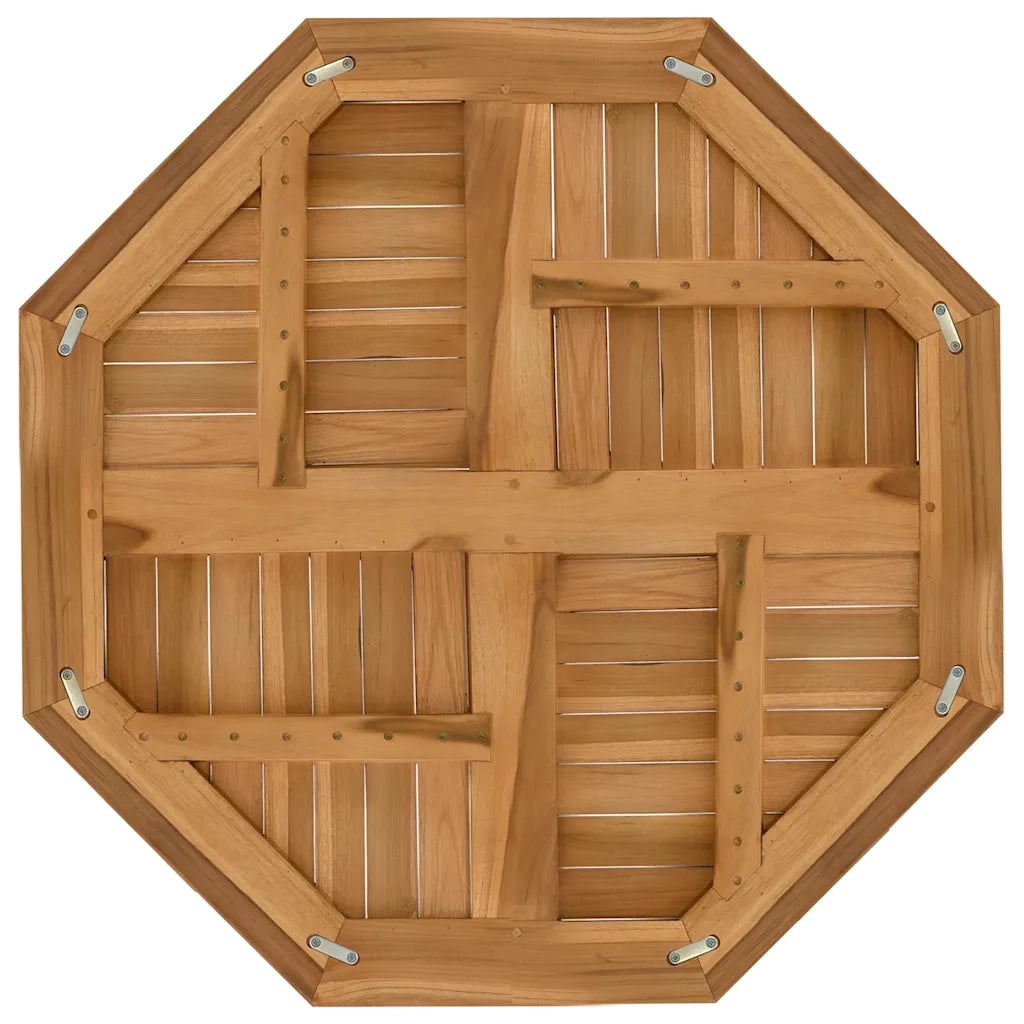 Piano per Tavolo 80x80x2,5 cm Ottagonale Legno Massello di Teak