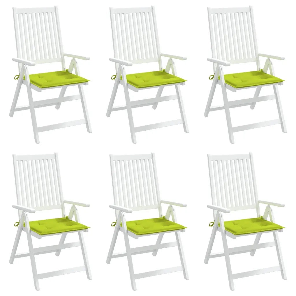 Cuscini per Sedia 6 pz Verde Brillante 50x50x4cm Tessuto Oxford 314064