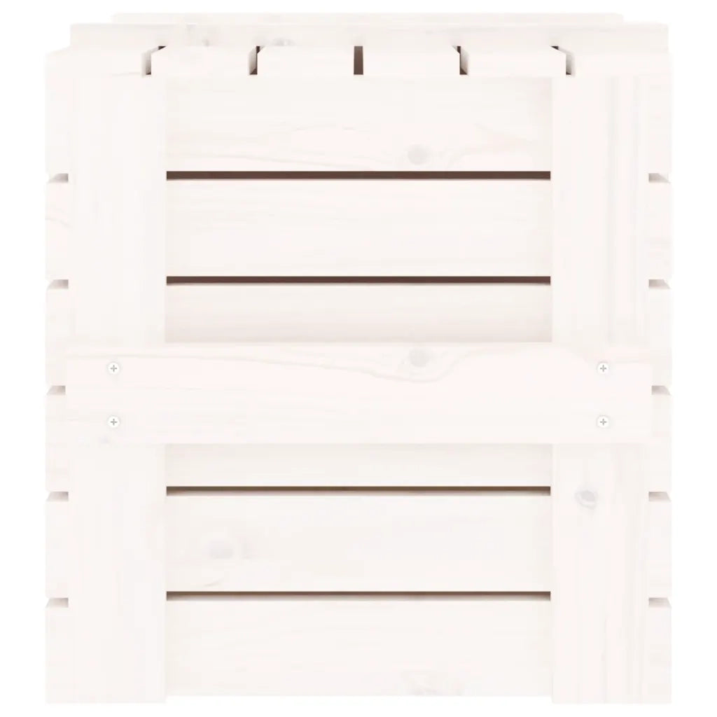 Contenitore Portaoggetti Bianco 58x40,5x42 cm Massello di Pino 824994