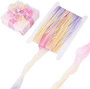 Lana di Organza 10m - Lana Decorativa Iriscente - Lana Polyester Felroze - 55mm Larghezza - Lana a Gradiente - Ideale per il Ricamo - Lana Decorativa