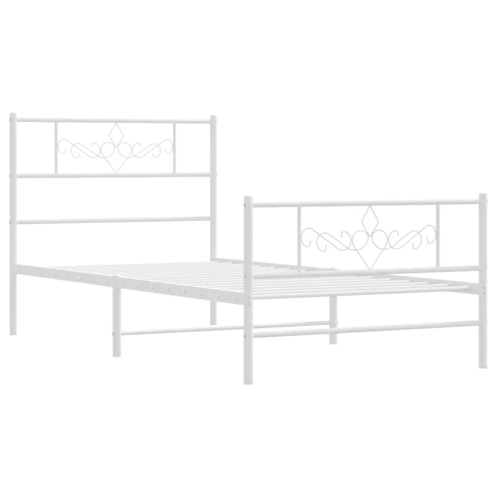Giroletto con Testiera e Pediera Metallo Bianco 75x190 cmcod mxl 81912