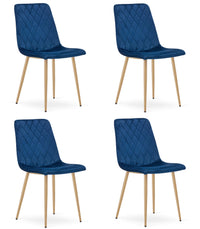 Sedia VALORA TURIN - Velluto blu navy con gambe in legno x 4