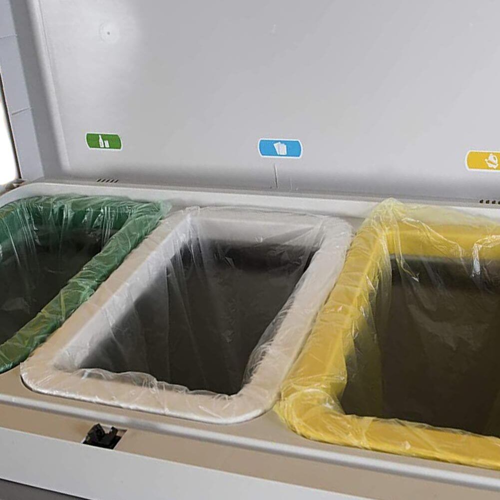 Mobile Pattumiera Raccolta Differenziata 3 Spazi 1 Ripiano 2 Ante Colore Grigio