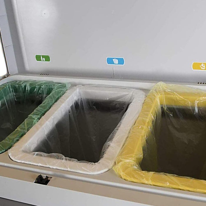 Mobile Pattumiera Raccolta Differenziata 3 Spazi 1 Ripiano 2 Ante Colore Grigio