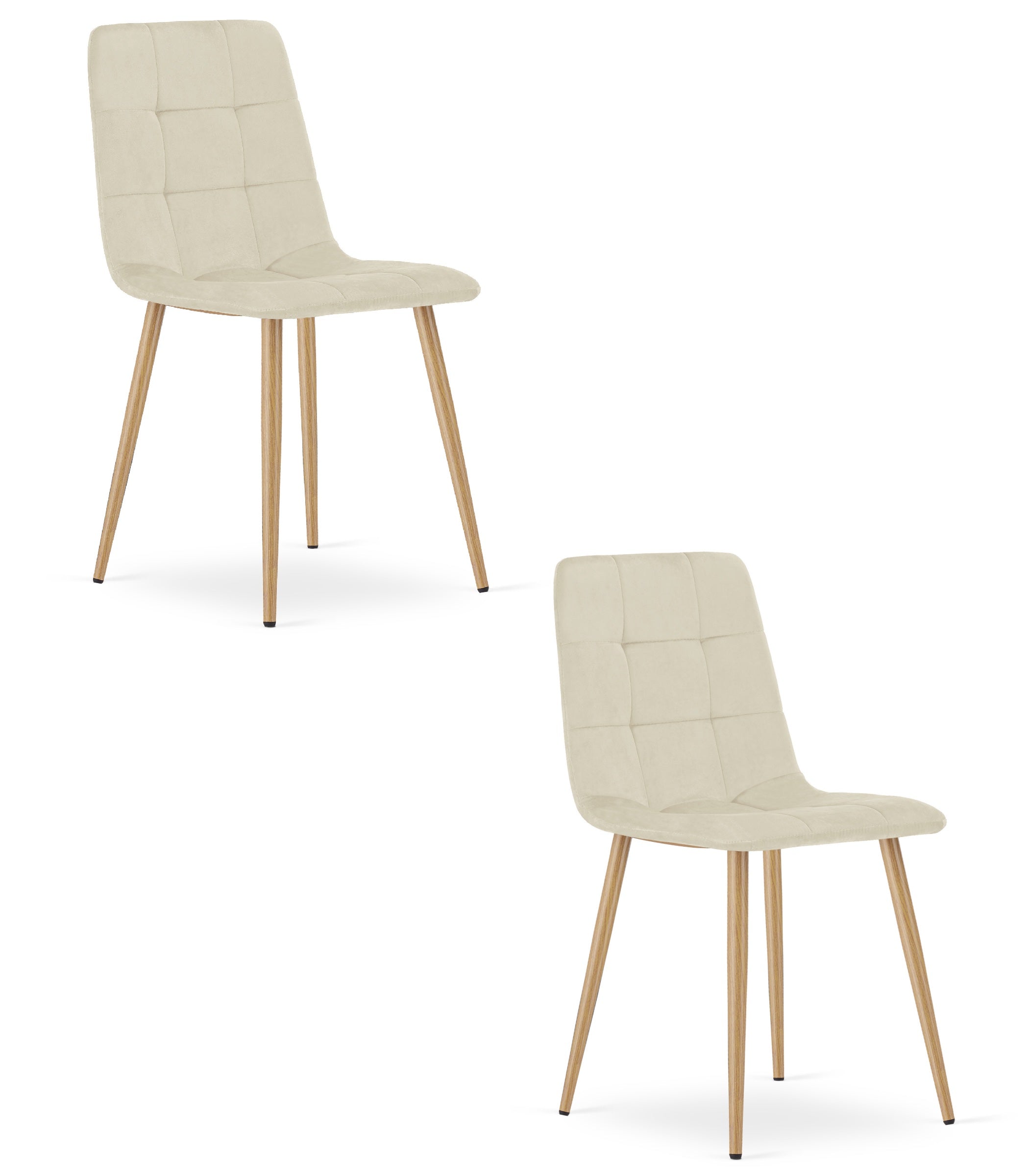 Sedia VALORA PYRA - Moderna in velluto beige chiaro x2