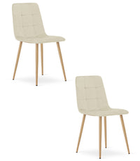 Sedia VALORA PYRA - Moderna in velluto beige chiaro x2