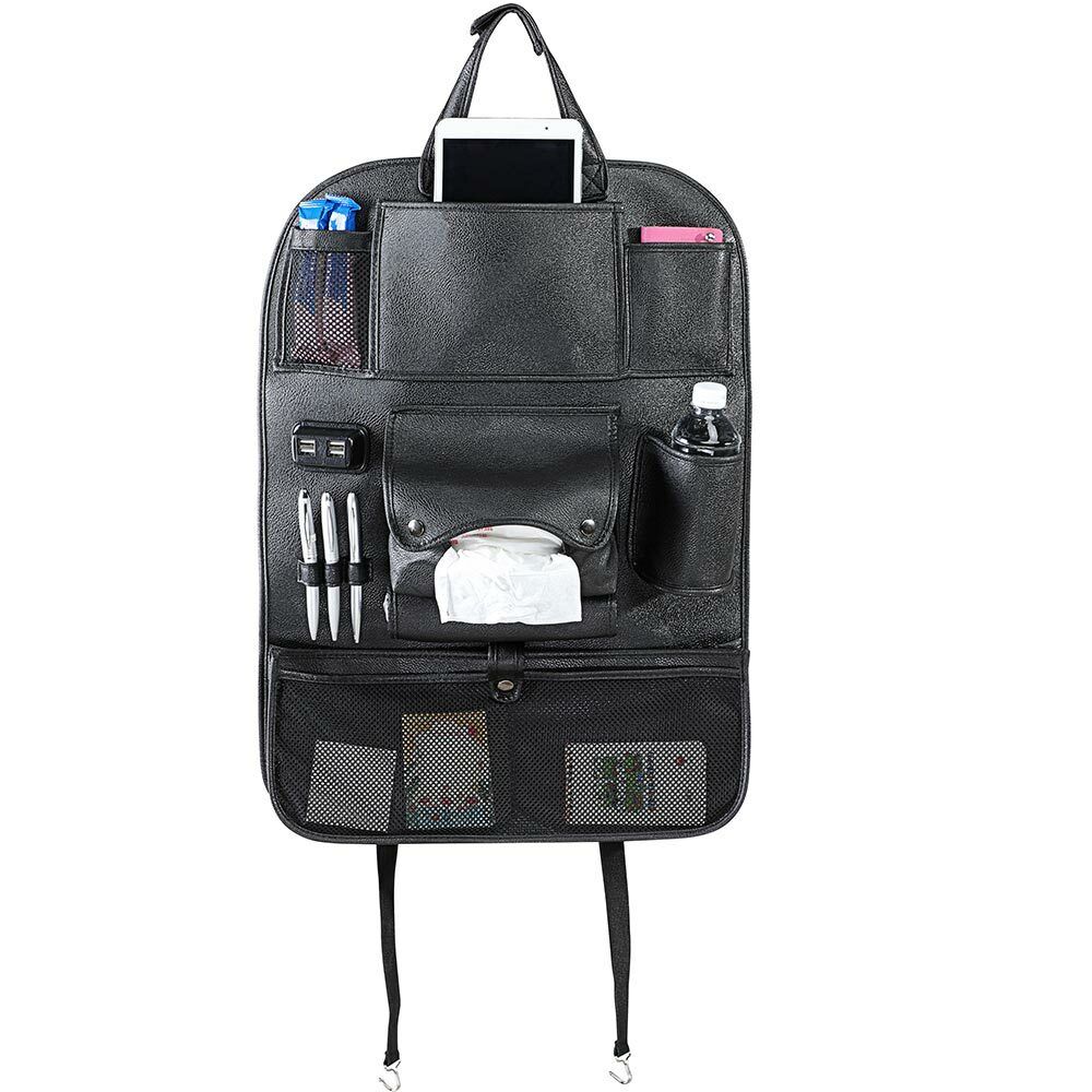 Organizer Schienale Sedile Auto Organizzatore con Porte USB e Tasche Portatutto