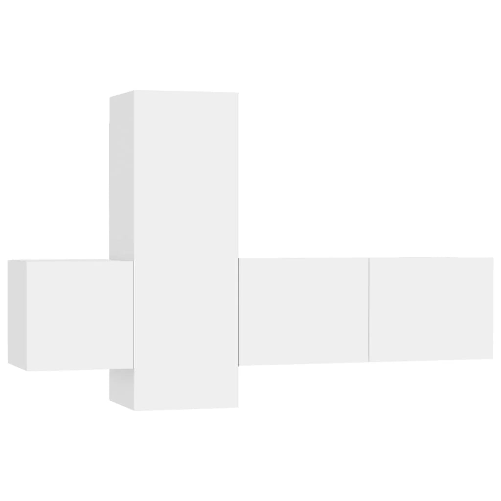 Set di mobili da 3 pezzi tra cui armadio credenza mobile TV televisore per soggiorno camera da letto salotto legno ingegnerizzato bianco 02_0024472
