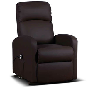 Poltrona Alzapersona Elettrica Motorizzata Reclinabile Ecopelle Moro Per Anziani