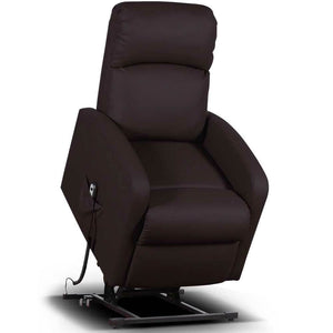 Poltrona Alzapersona Elettrica Motorizzata Reclinabile Ecopelle Moro Per Anziani