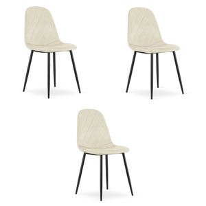 Sedia VALORA DAPI - Moderna in velluto beige x 3