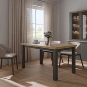 Tavolo Allungabile Essenza Rovere e Grigio Scuro 150/200 cm – Stile Classico Moderno