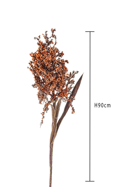 Set 4 Sorgo Dry Look Artificiali Altezza 90 cm Arancio