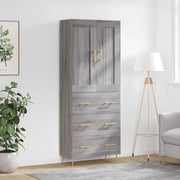 Credenza Grigio Sonoma 69,5x34x180 cm in Legno Multistrato 3199743