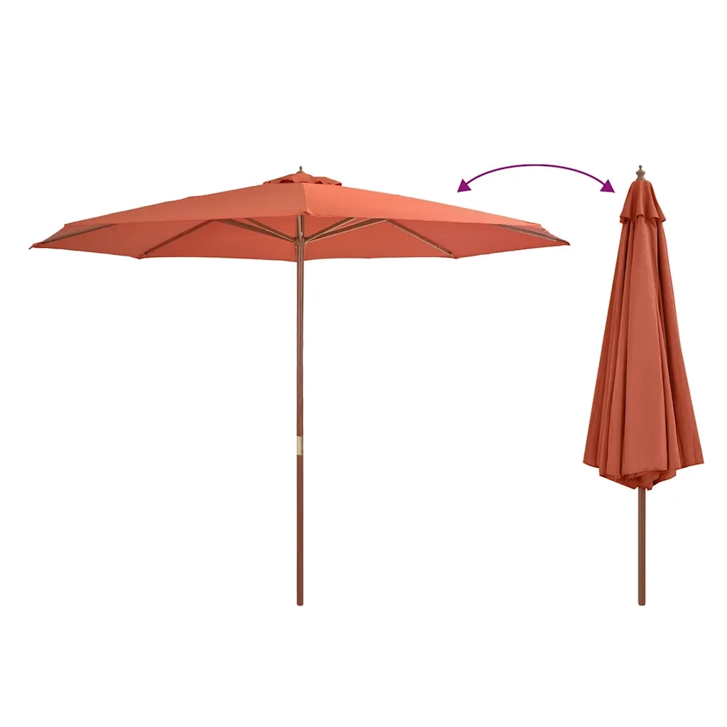 Ombrellone da Esterni con Palo in Legno 350 cm Terracotta cod mxl 17075