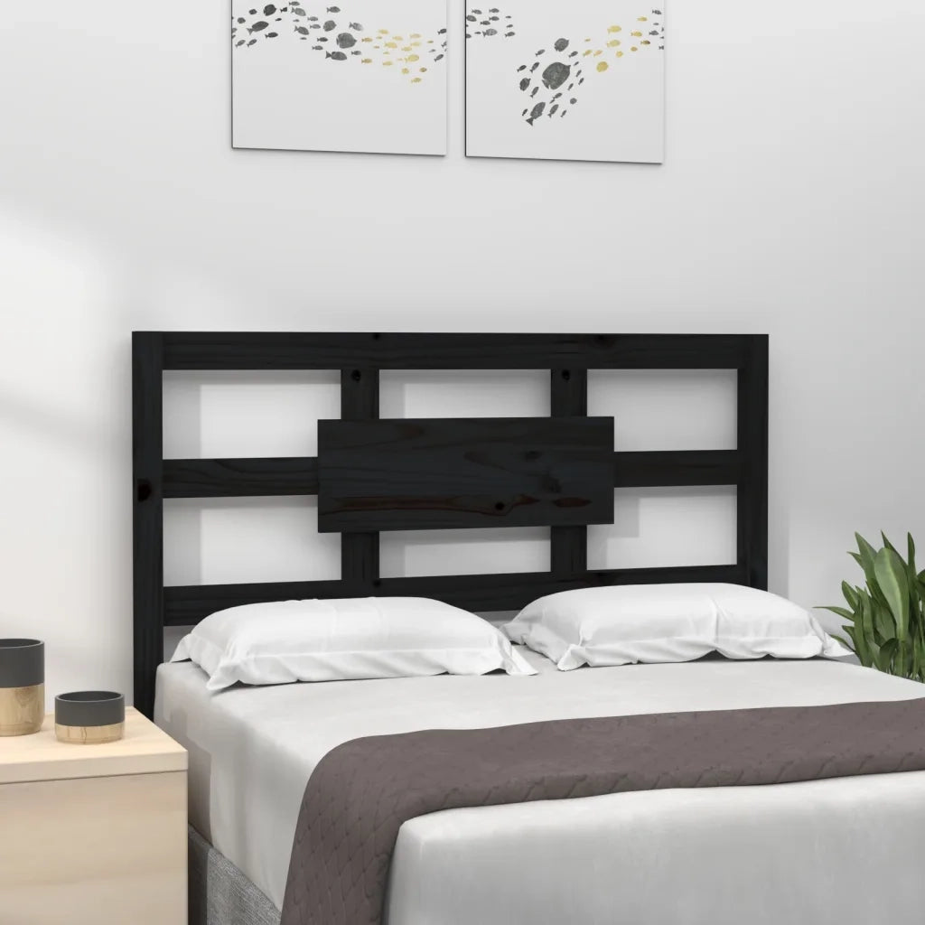 Testiera per Letto Nera 80,5x4x100 cm in Legno Massello di Pino cod mxl 31769