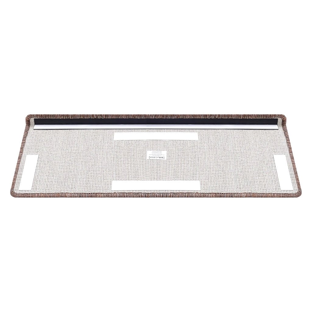 Set di 15 gradini rettangolari antiscivolo 65 x 24 cm con bordo marrone scuro 03_0007610