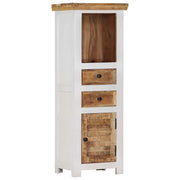 Credenza Bianca e Marrone 40x30x110 cm Legno di Mango e Acacia 338448