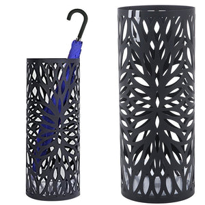 Portaombrelli in Ferro Design Rotondo Stand Nero Vaschetta Salvagoccia
