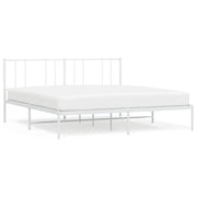 Letto matrimoniale | Letto per adulti | Giroletto con Testiera Metallo Bianco 183x213 cm