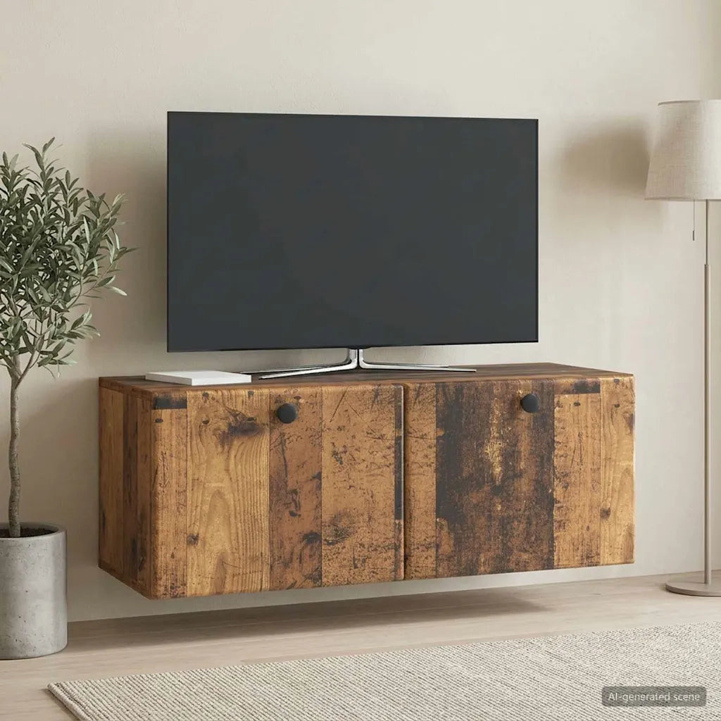 Mobile Porta TV da Muro 78,5 x 31 x 30 cm Legno antico 899233