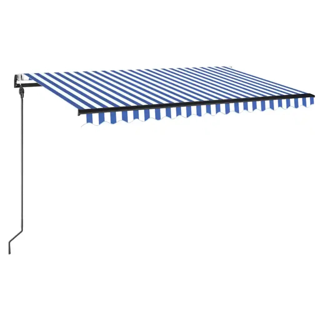 Tenda da Sole Retrattile Automatica 450x300 cm Blu e Bianca