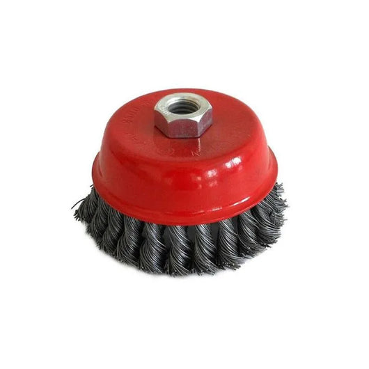 Spazzola a tazza fili acciaio a mazzetti ritorti smerigliatrice UTILIA  M14x2.1 - 75 e 100 mm 75 MM