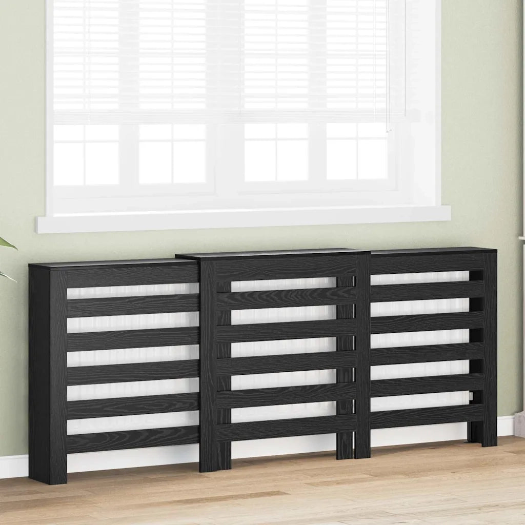 Copertura per radiatori Rovere Nero 205 x 21,5 x 83,5 cm 869222
