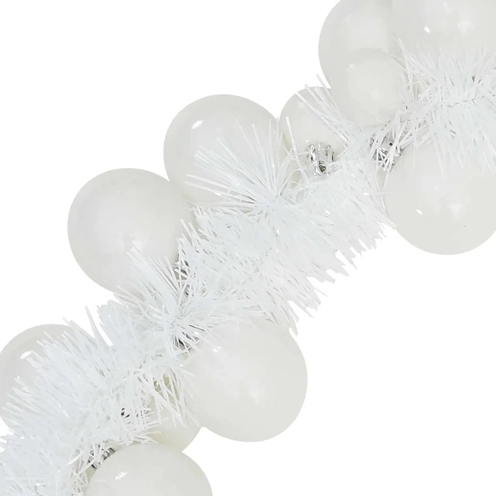 Ghirlanda di Palline di Natale Bianco 186 cm Polistirolo 42019691