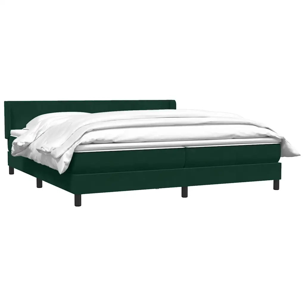 vidaXL Giroletto a Molle con Materasso Verde Scuro 180x220 cm Velluto