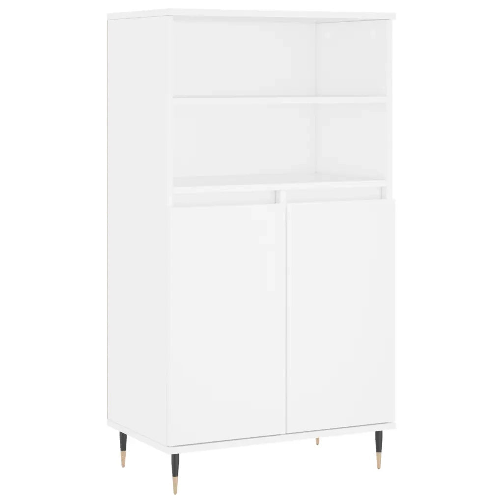Credenza Alta Bianca 60x36x110 cm in Legno Multistrato 831476