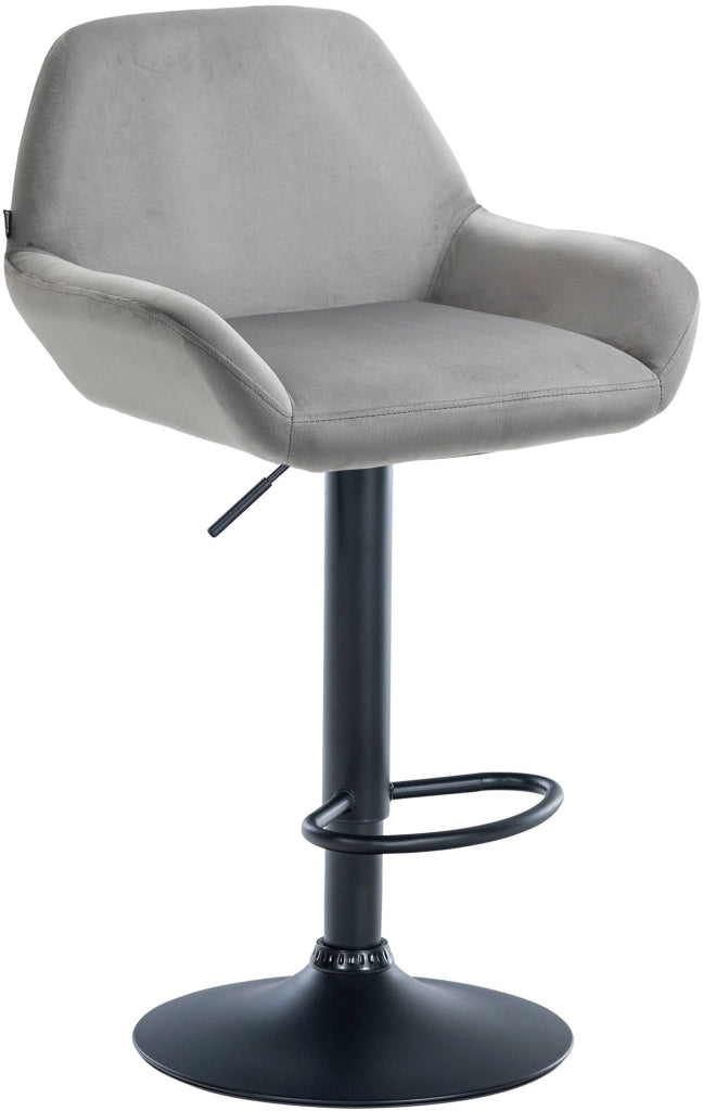 Sgabello Braga in velluto grigio,nero