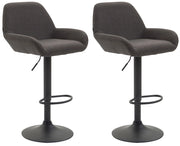 Set 2 Sgabelli Braga in tessuto grigio scuro,nero