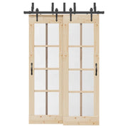 Kit di Binari per Porte Scorrevoli 152,5 cm Acciaio Nero 3295725
