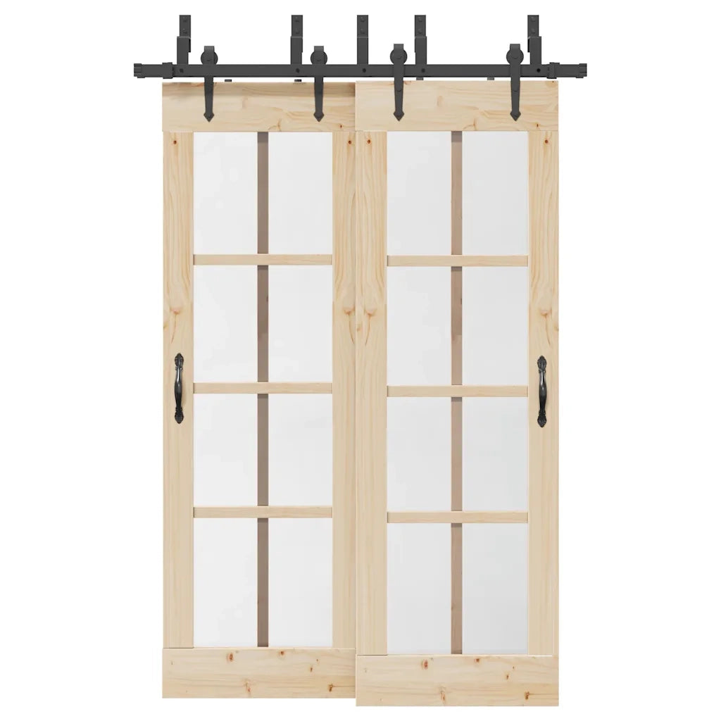 Kit di Binari per Porte Scorrevoli 152,5 cm Acciaio Nero 3295725