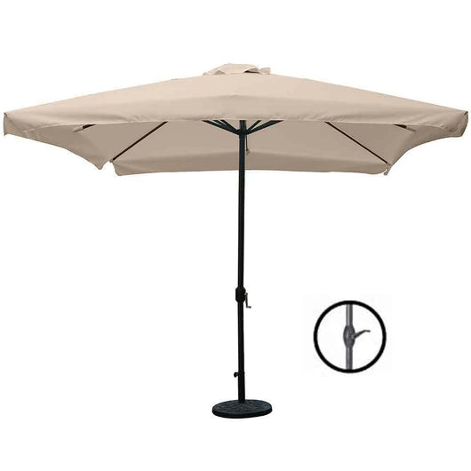 Ombrellone Giardino Palo Centrale 3x3 Tortora Telo con Flap Chiusura Carrucola