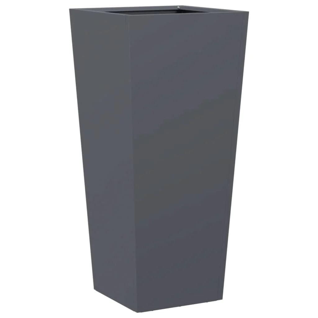 Fioriera rialzata per piante fiori giardino terrazze set da 2 35 x 35 x 75 cm acciaio antracite 02_0038939