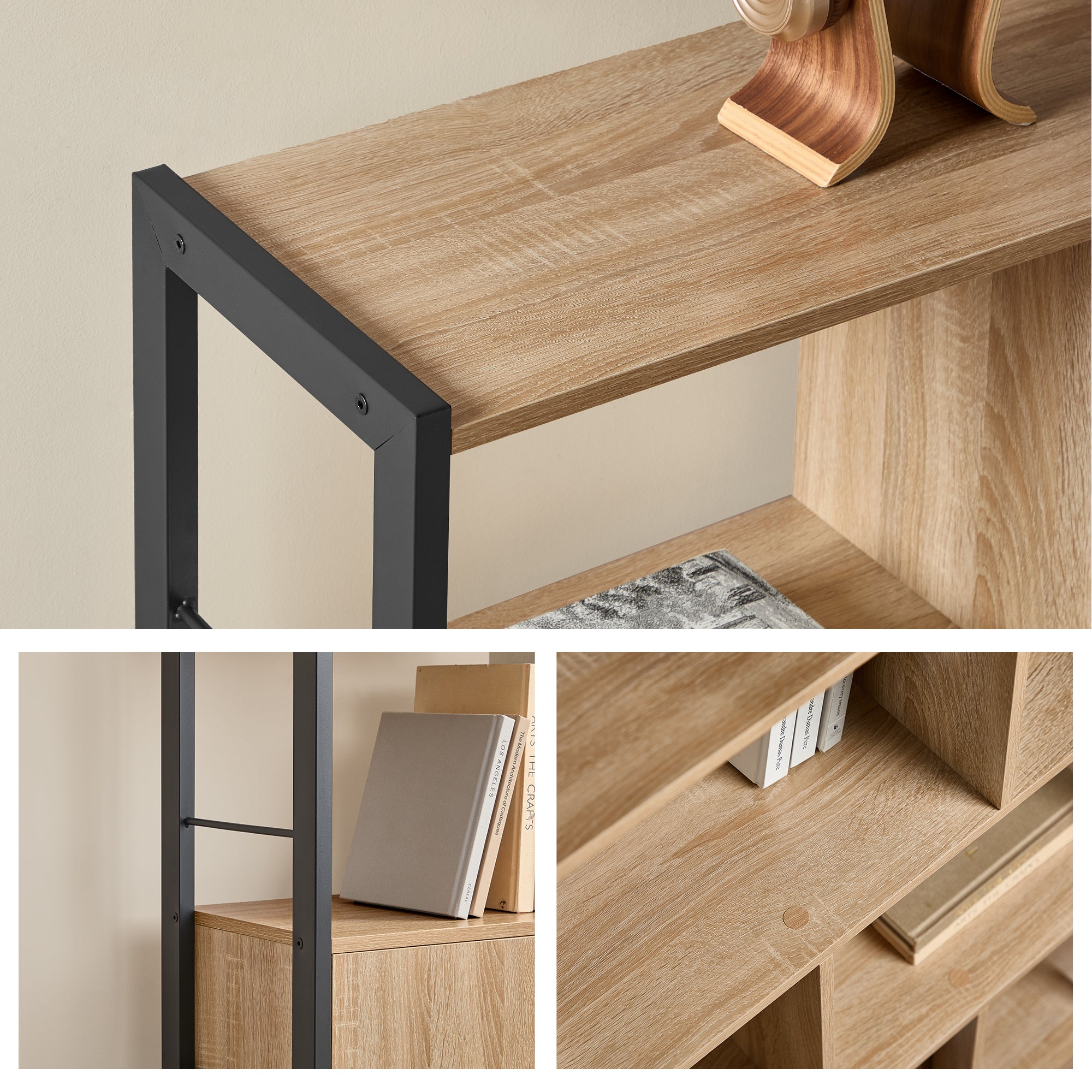 Libreria VALORA - Sonoma - Scaffale stabile per libri e decorazioni LBC022B11