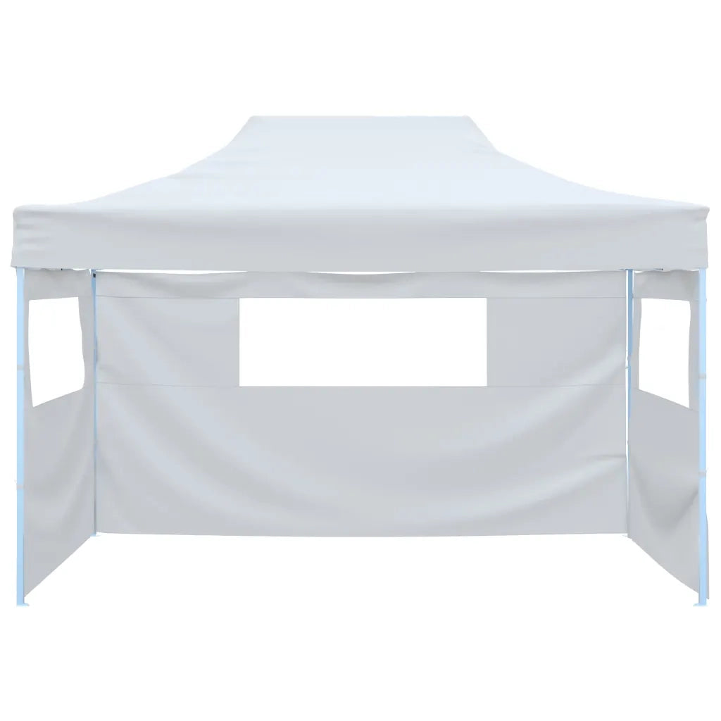 Tendone per Feste Pieghevole con 3 Pareti 291x413x315 cm Bianco 48871