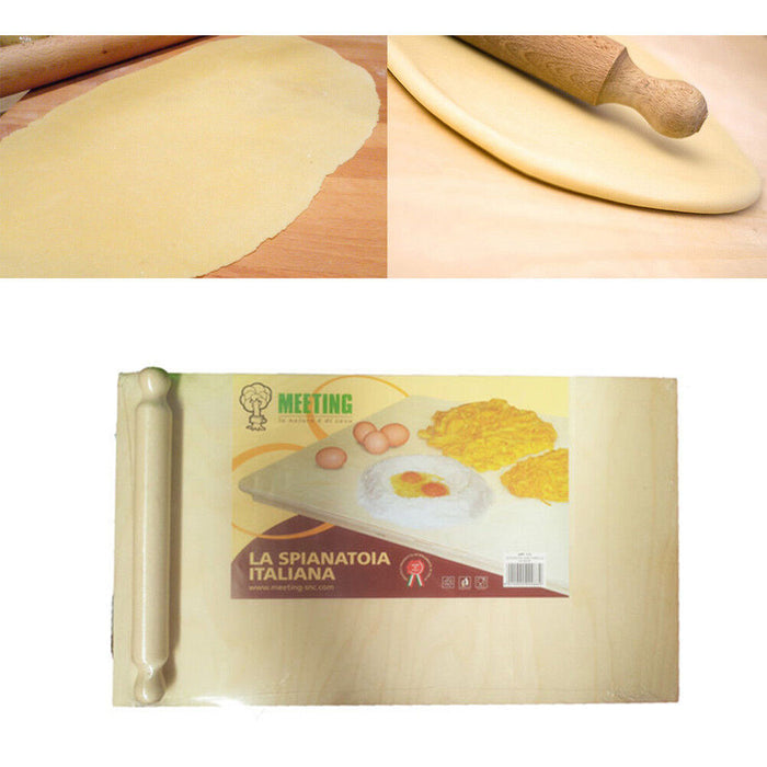 Asse Per Impastare Spianatoia In Legno Con Mattarello Pasta Fresca Pizza 58x36cm