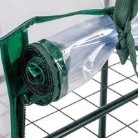 Serra da Giardino in PVC e Metallo Verde con 3 Ripiani Trasparente Robusta