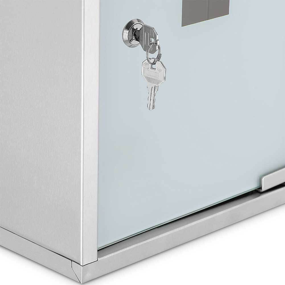 Armadietto Armadio Porta Medicinali Acciaio Inox Vetro Satinato 49  x25 x 12 cm