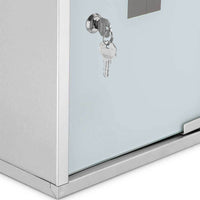 Armadietto Armadio Porta Medicinali Acciaio Inox Vetro Satinato 49  x25 x 12 cm