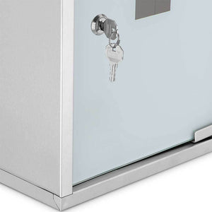 Armadietto Armadio Porta Medicinali Acciaio Inox Vetro Satinato 49  x25 x 12 cm